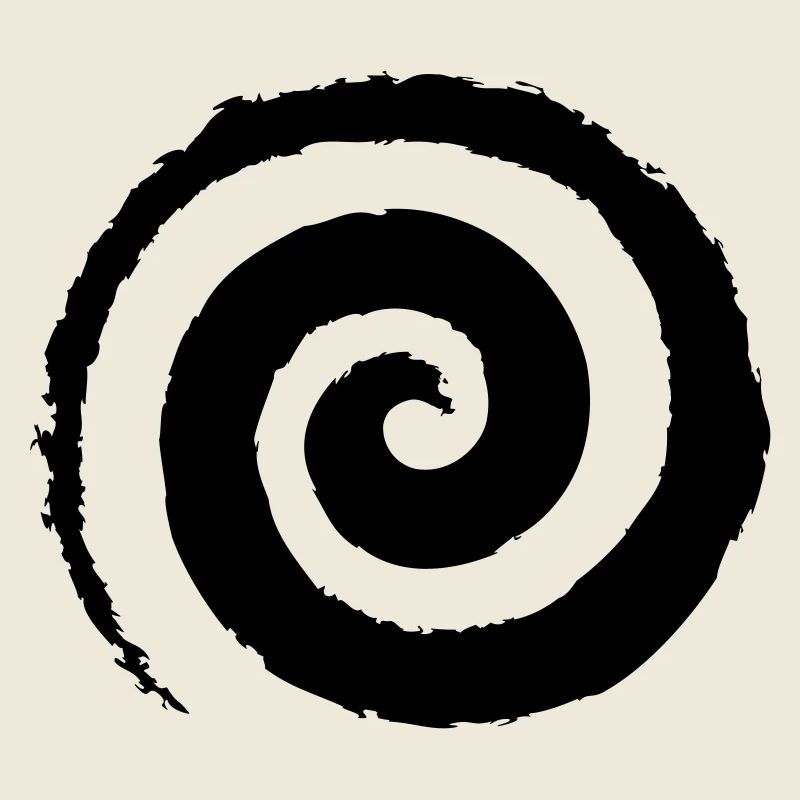 Schwarze Pinselstrich-Spirale