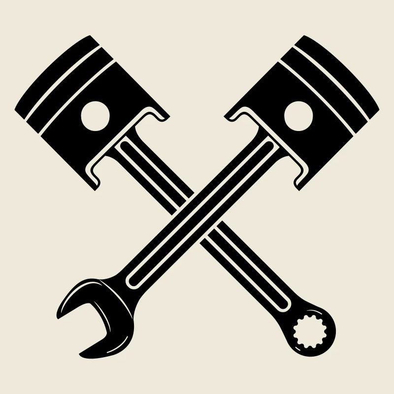 Engine piston key crossed