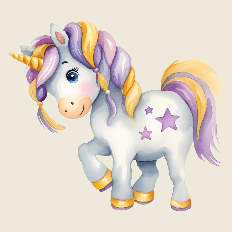 🦄 Licorne Magique à l'Aquarelle - Peinte à la Mai