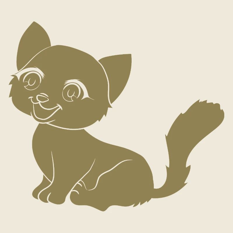Süße Katze Cartoon Silhouette Minimalistisch 