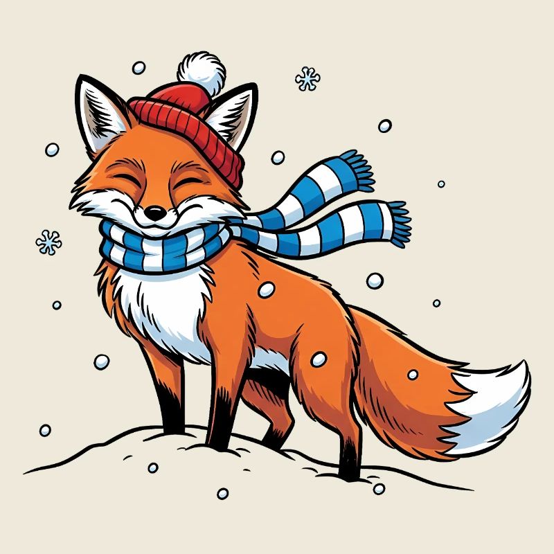 Winterfuchs mit Schal