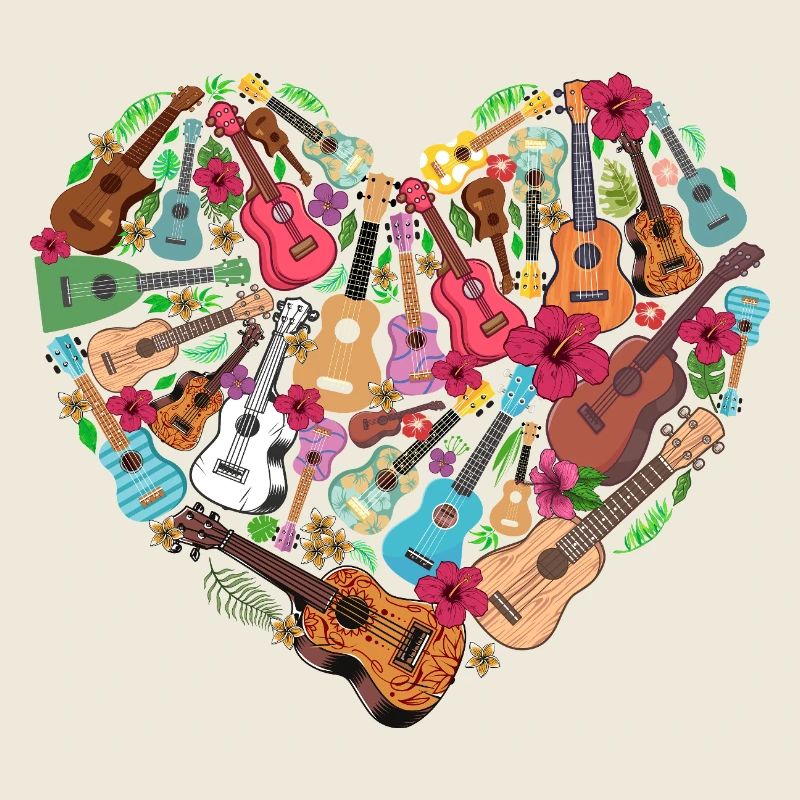 Hawaiian Ukulele Uke Heart