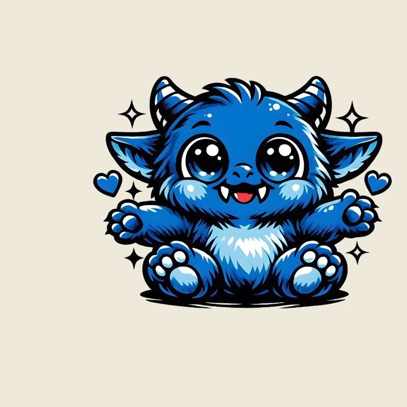 Blue Cuddly Dragon Comic Style