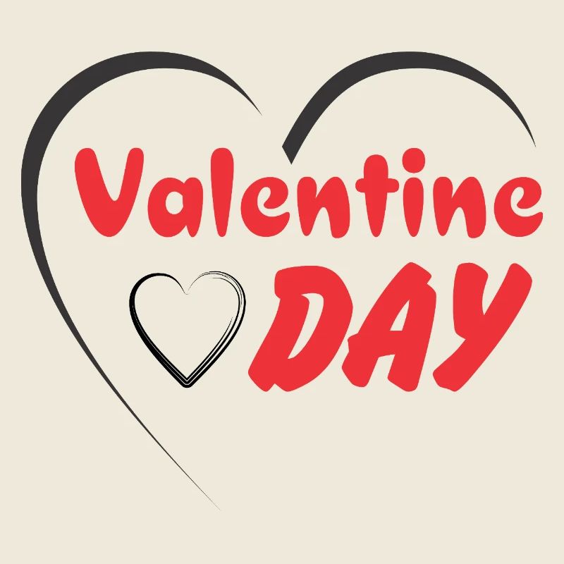 Valentine Day Heart Script Print