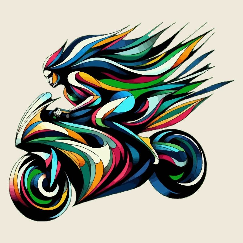 Colorful Flow Moto Illustration