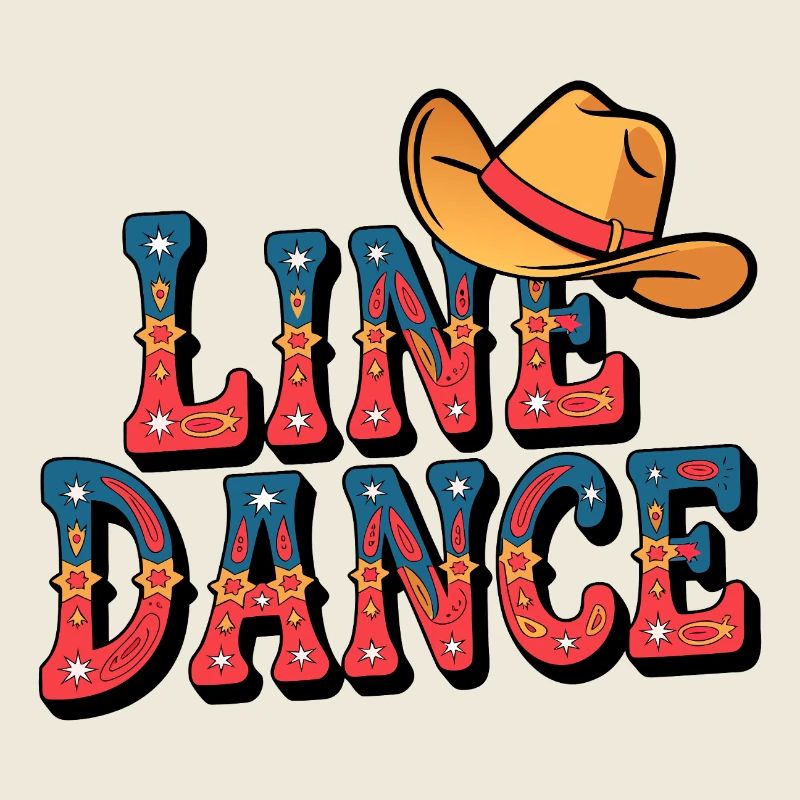 Lone Dance Cowboy Text mit Hut