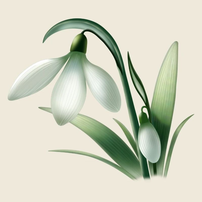 Winteranemone – Weiße Blumengrafik
