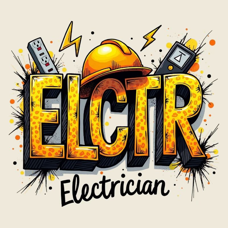Elektriker Graffiti Stil Electrician Handwerker