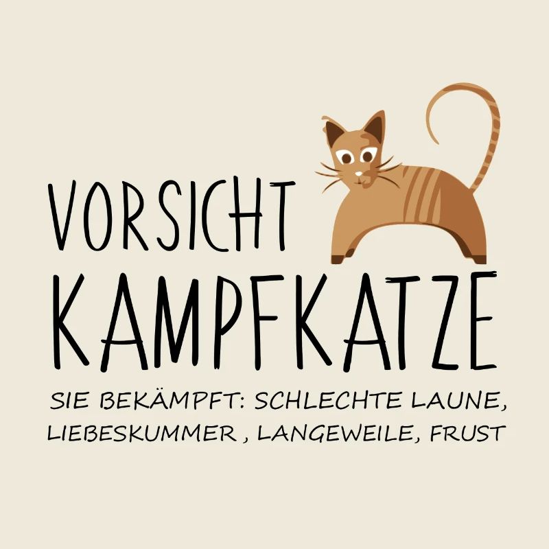Vorsicht Kampfkatze Mieze Geschenk Idee