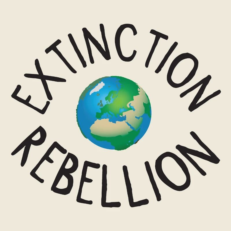 Extinction Rebellion Planet Erde schwarz