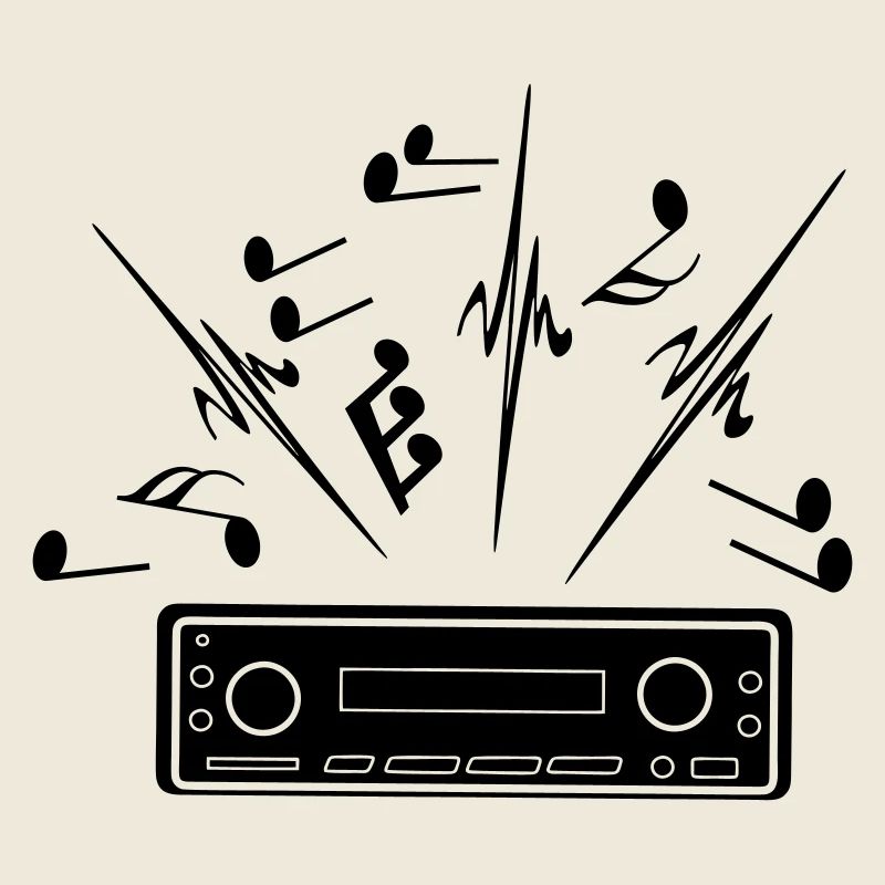 Autoradio mit lauter Musik