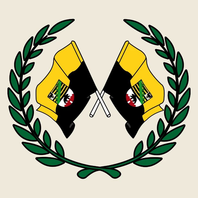 Fahnen Sachsen Anhalt Lorbeerkranz