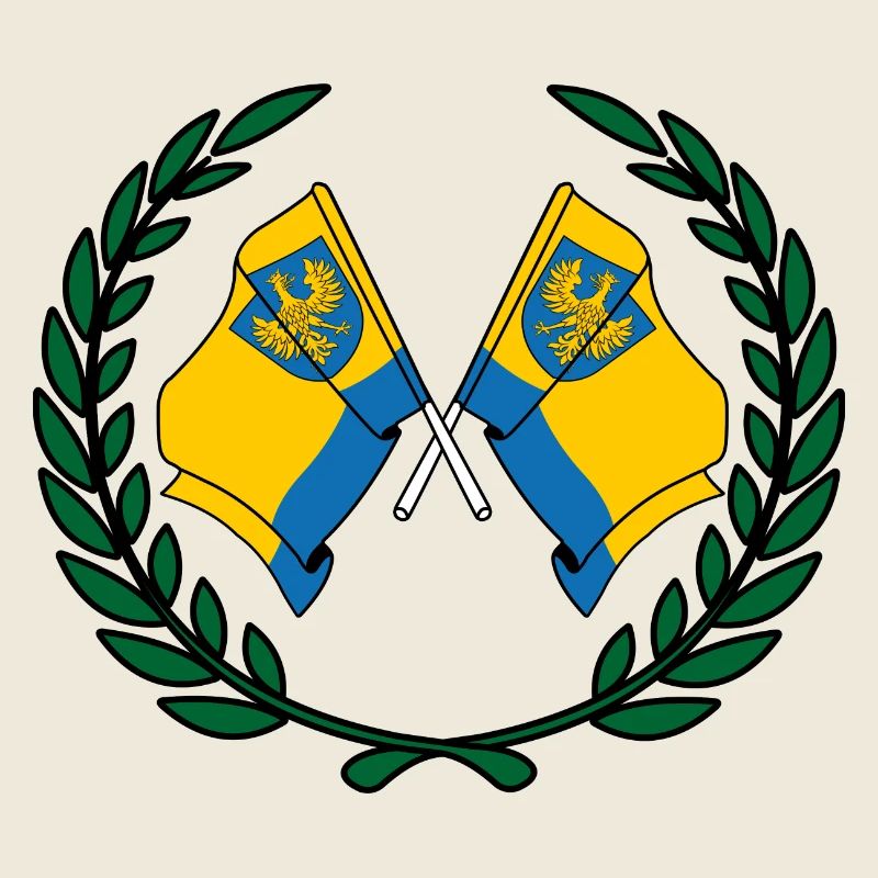 Drapeaux Opole couronne de laurier