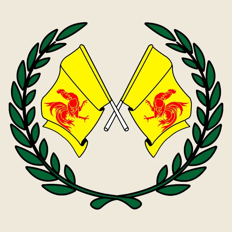 Flaggen Provinz Wallonien Belgien Lorbeerkranz