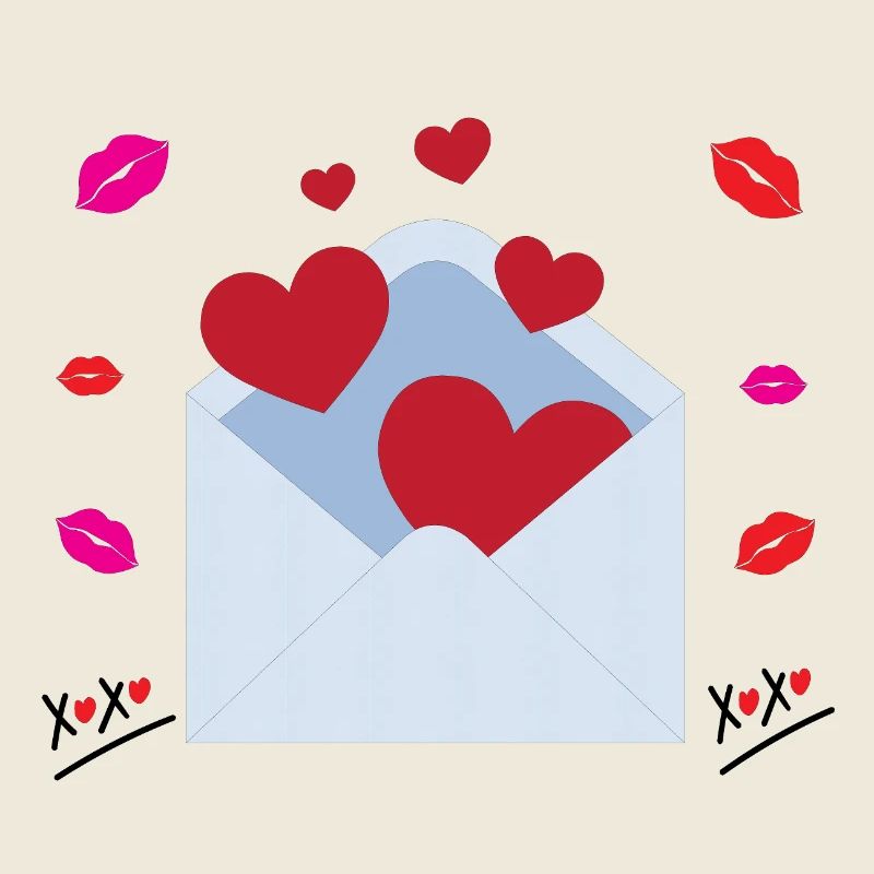 Message d’amour et de câlins de Saint-Valentin dans une enveloppe