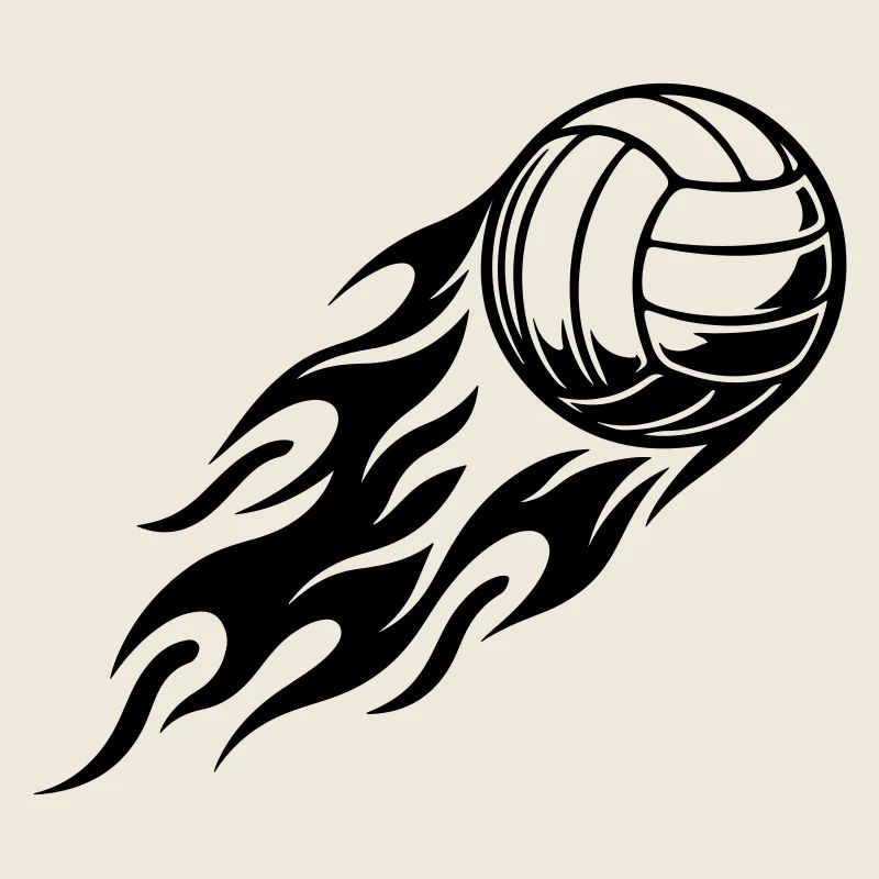 Volleyball Ball Fire Flame
