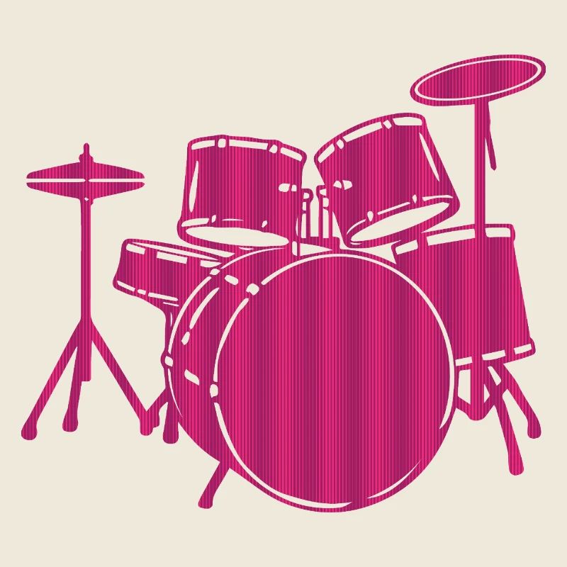Pink Drum Set Music Lover Graphic
