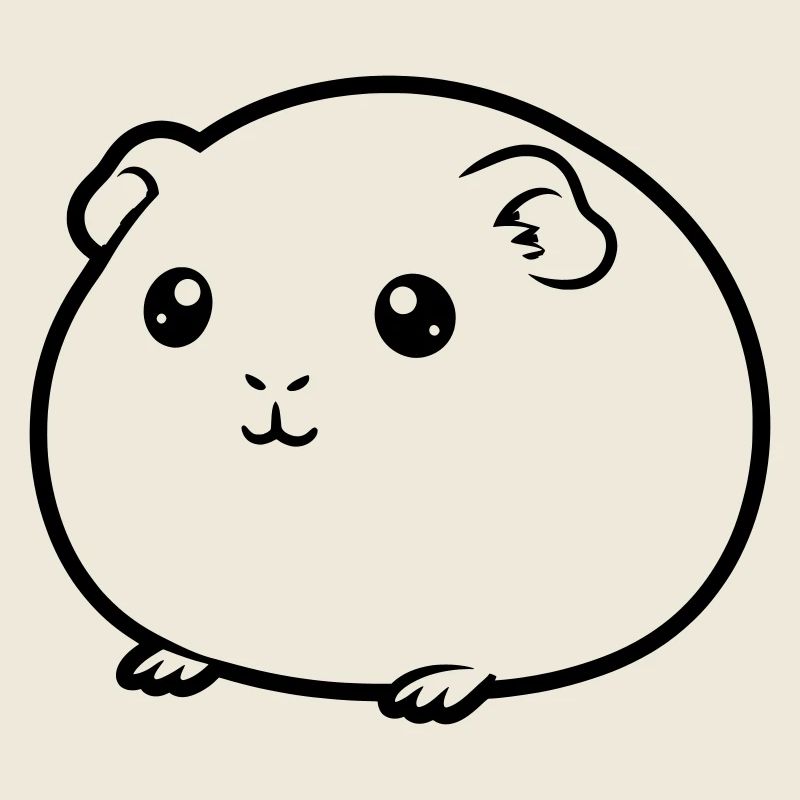 Fat guinea pig comic silhouette