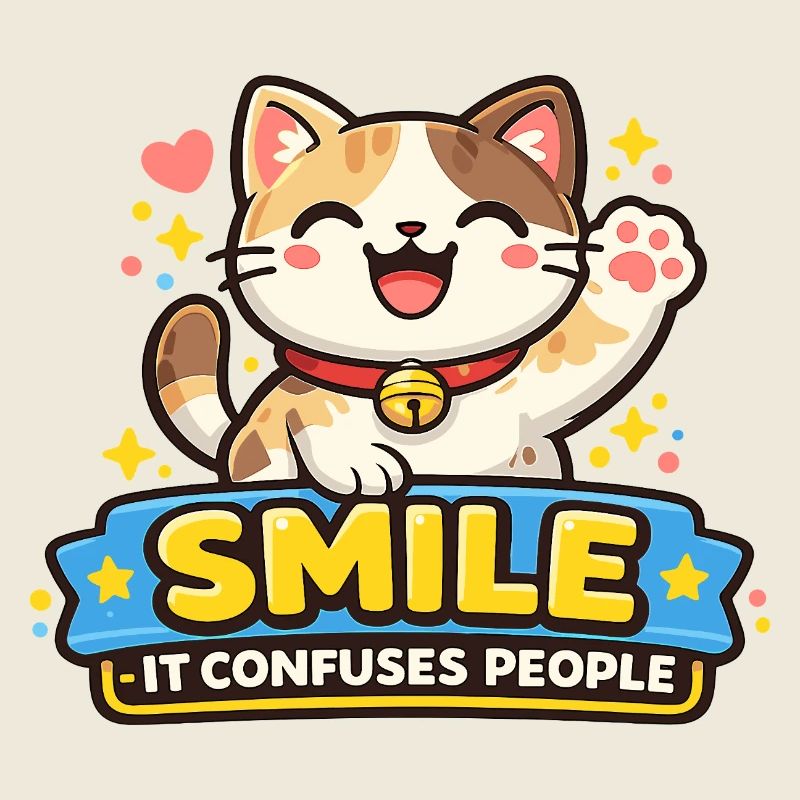 Lächelnde Katze Verwirrt Menschen