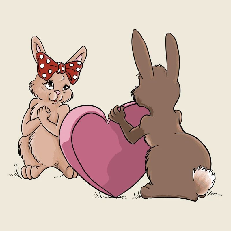 Hase verschenkt Herz