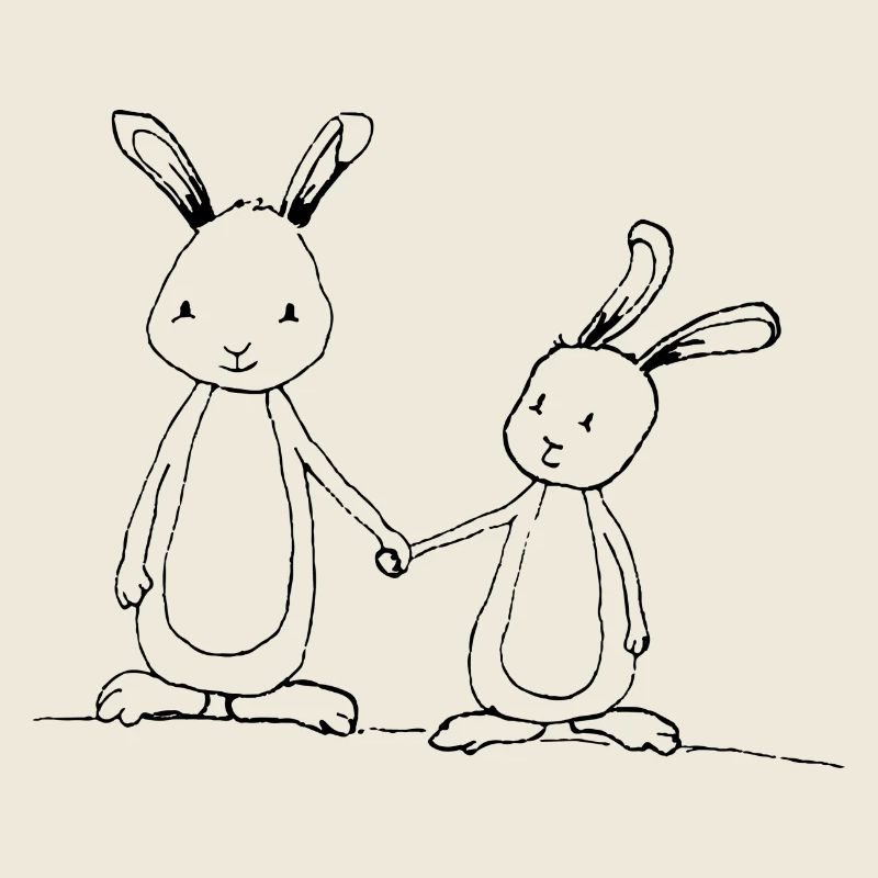 Hasen Pärchen Paar Süß in Schwarz | Geschenkidee