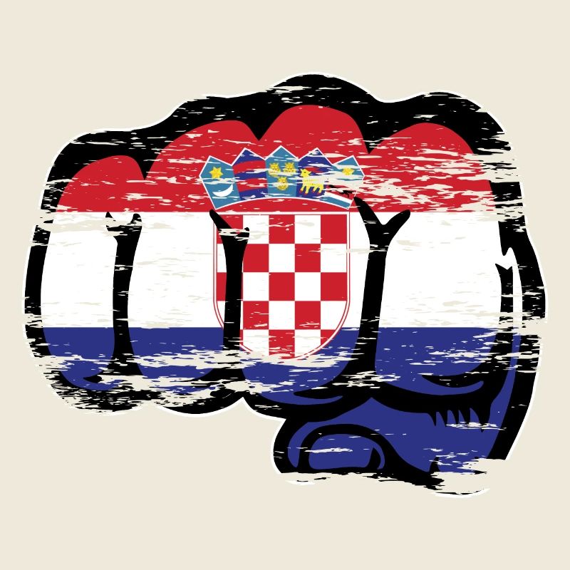 Drapeau de la Croatie poing utilisé