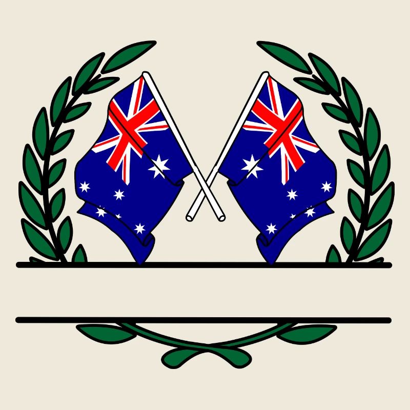 Flags Australia laurel wreath banner