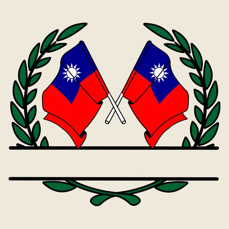 Flaggen Taiwan Lorbeerkranz-Banner