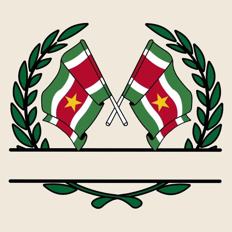 Drapeaux Suriname bannière couronne de laurier