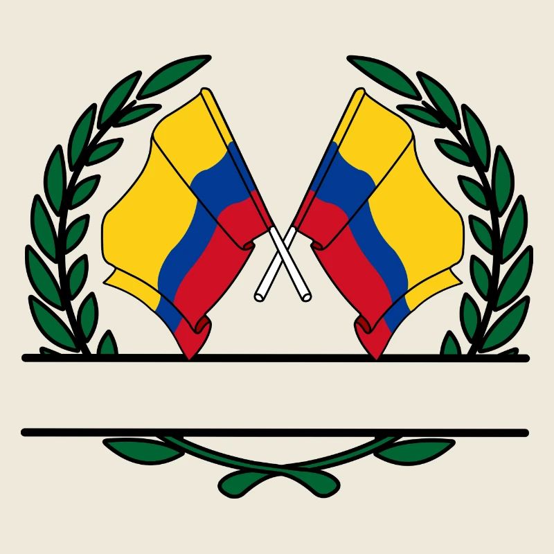 Drapeaux Columbia bannière couronne de laurier