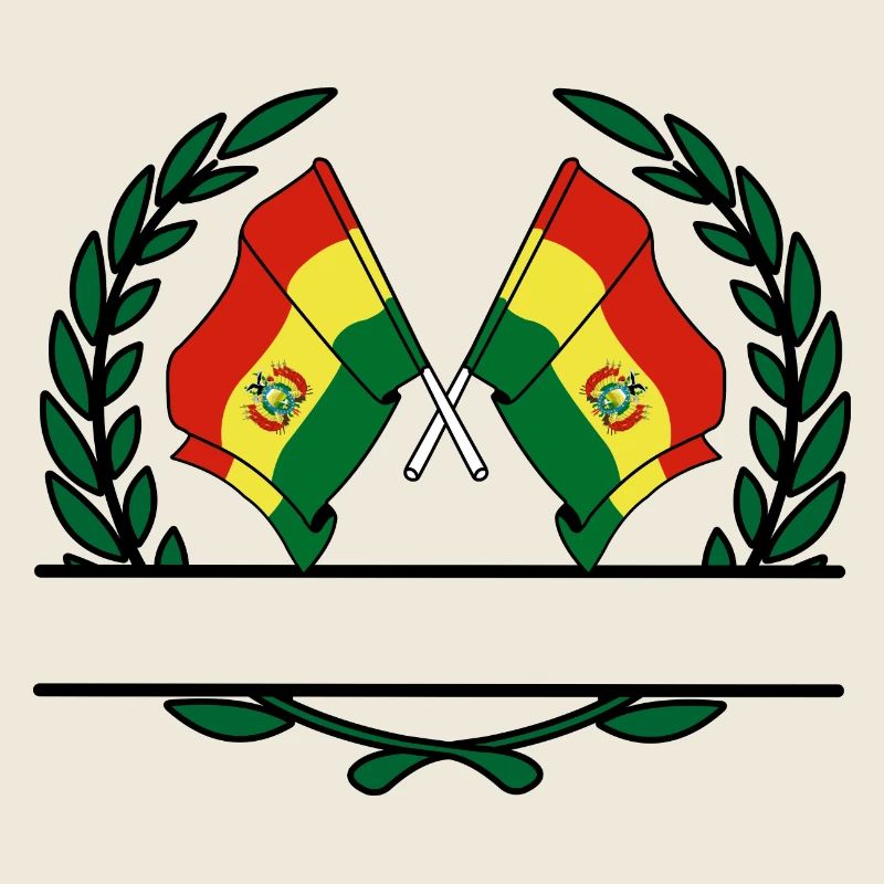 Flags Bolivia laurel wreath banner