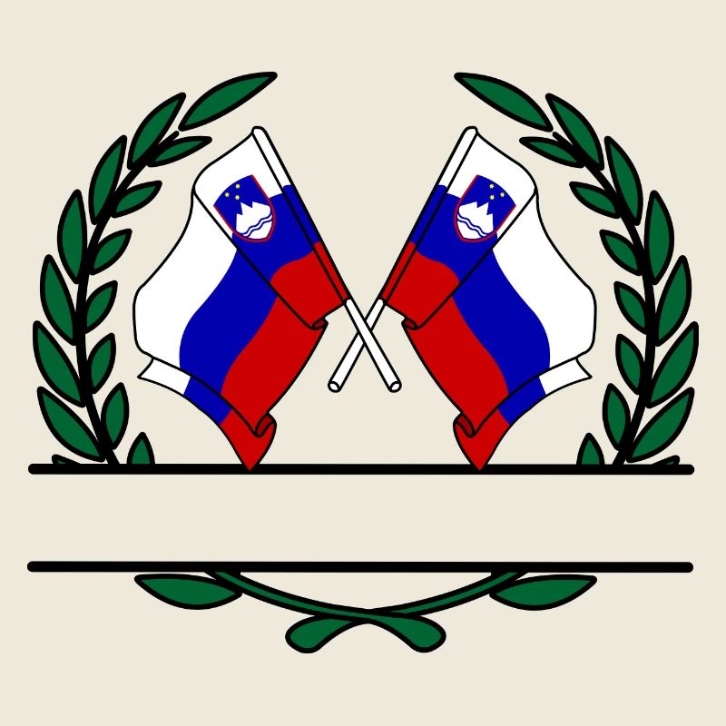 Fahnen Slowenien Lorbeerkranz Banner