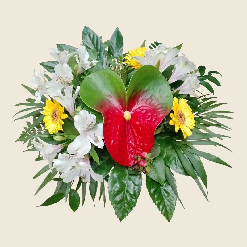 BOUQUET DE FLEURS À LA FLEUR DE FLAMANT ROSE