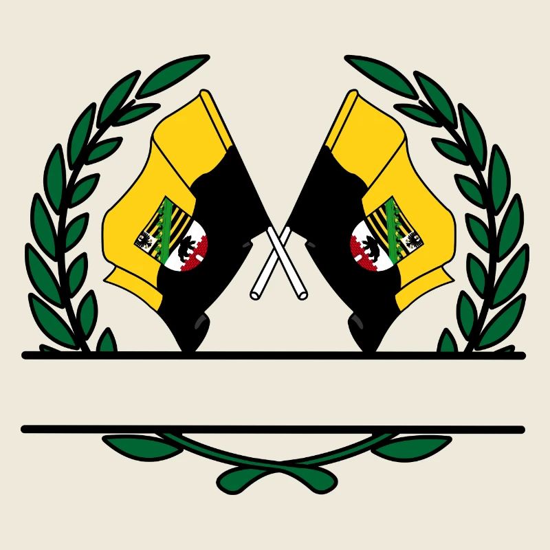 Fahnen Sachsen Anhalt Lorbeerkranz Banner