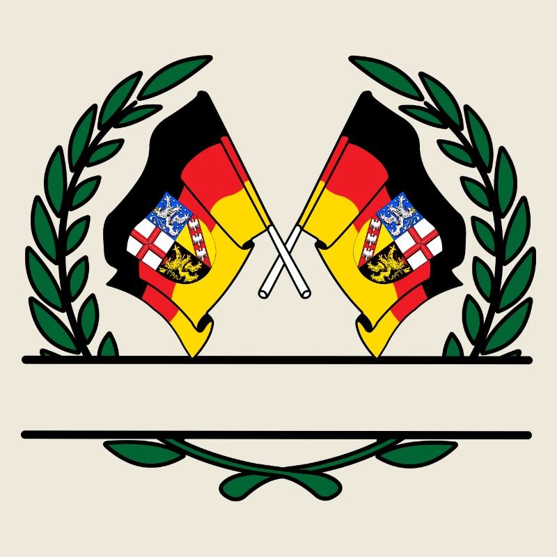 Drapeaux de la Sarre couronne de laurier bannière