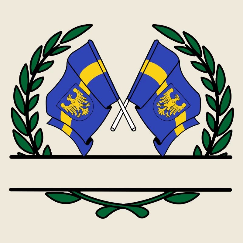 Flags Silesia laurel wreath banner