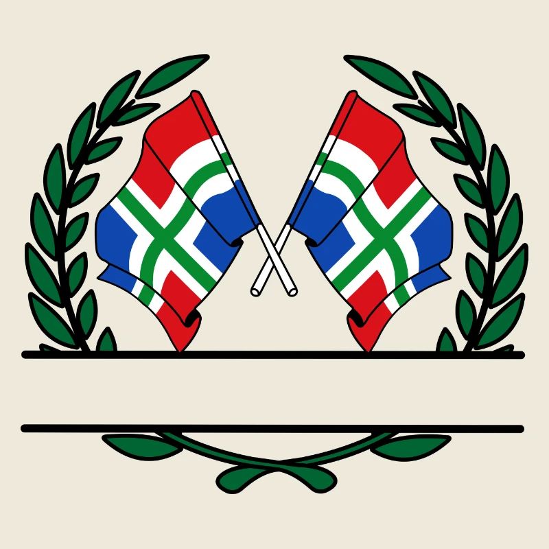 Flaggen Provinz Groningen Lorbeerkranz Banner