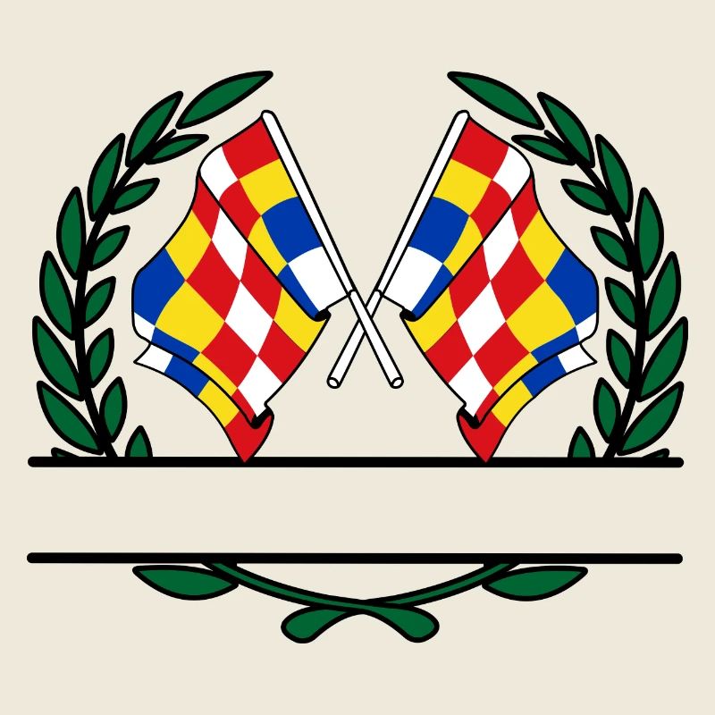 Drapeaux province d'Anvers Belgique couronne de laurier