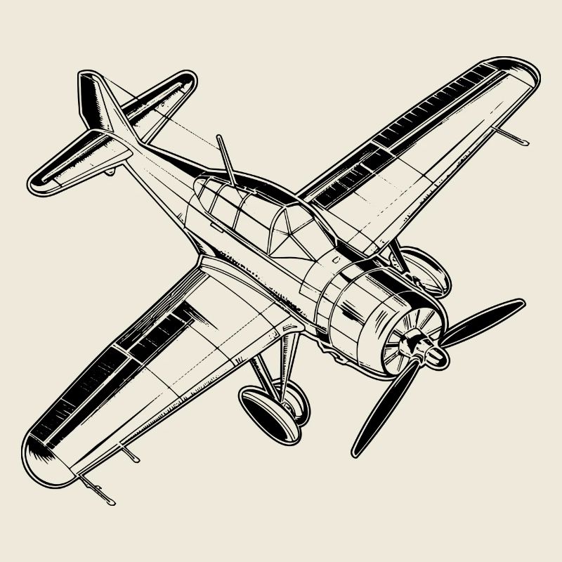Propeller Plane Sketch