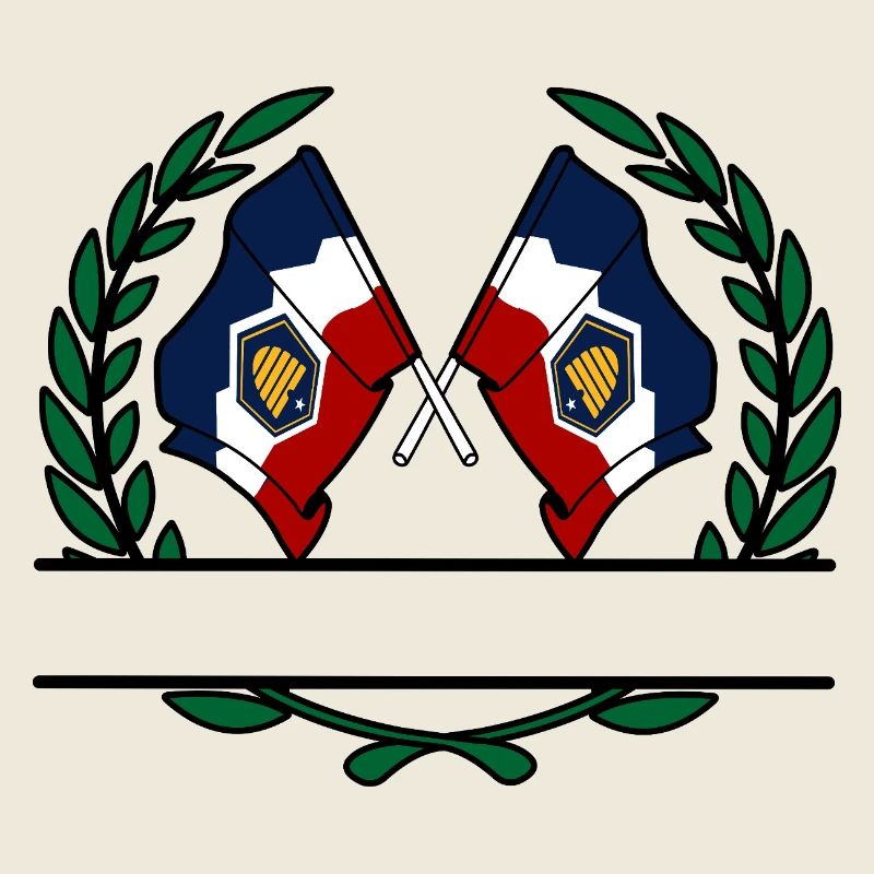 Flags USA Utah laurel wreath banner
