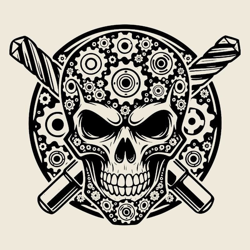 CNC Skull – Machinist Skull with Gears
