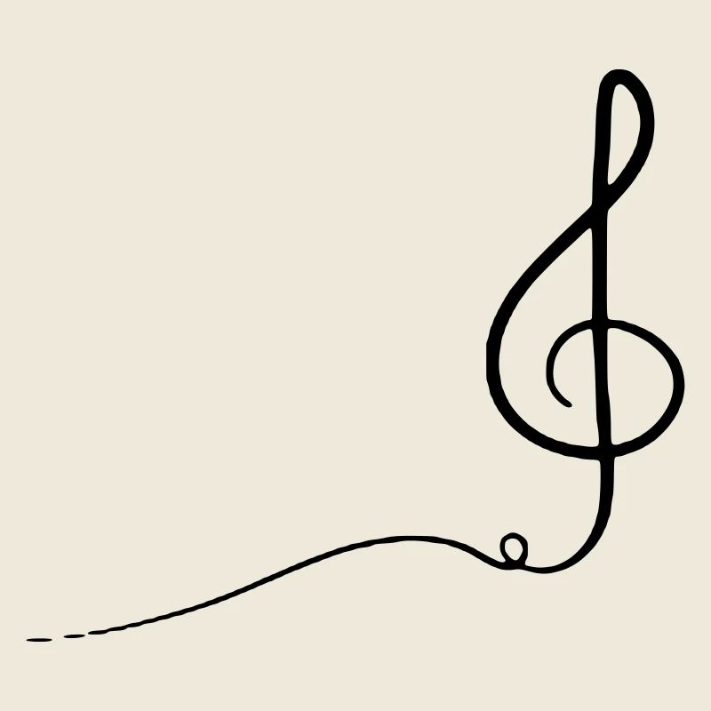 Illustration abstraite de clé de sol musique