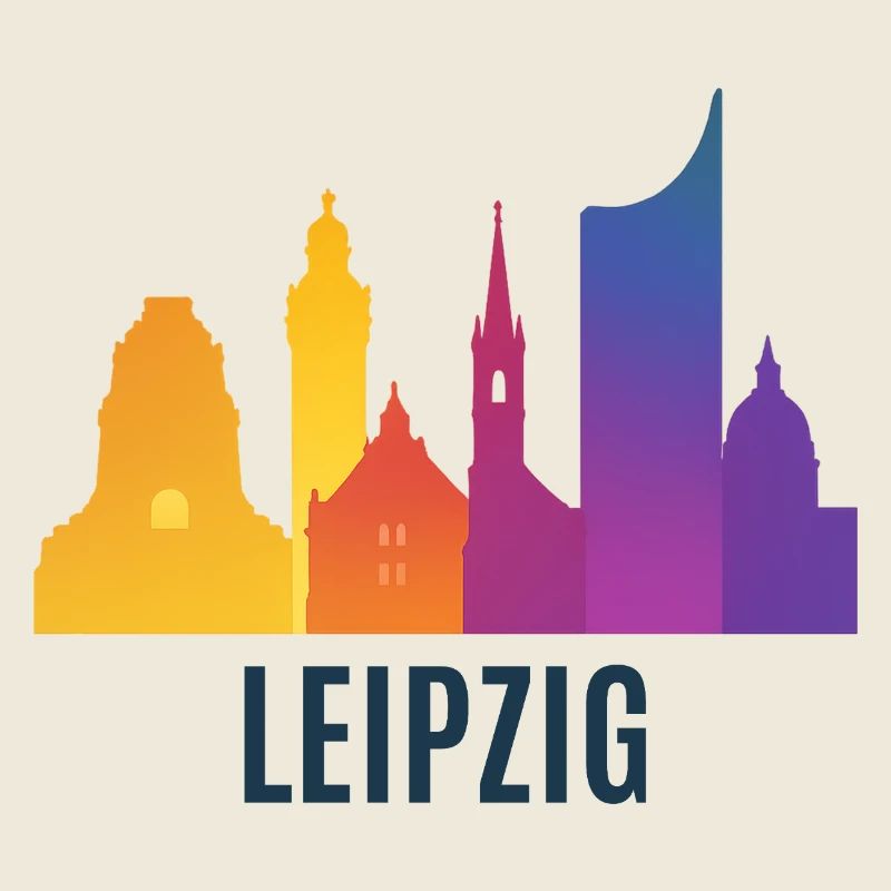 Leipzig Skyline Farbverlauf