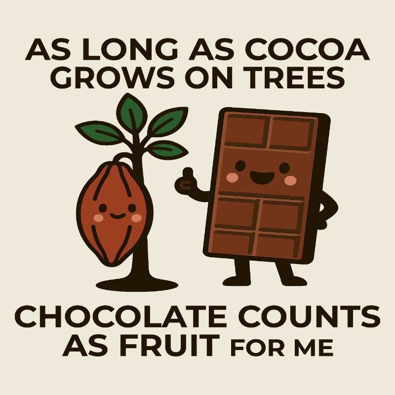 Chocolate is fruit – cocoa humor saying