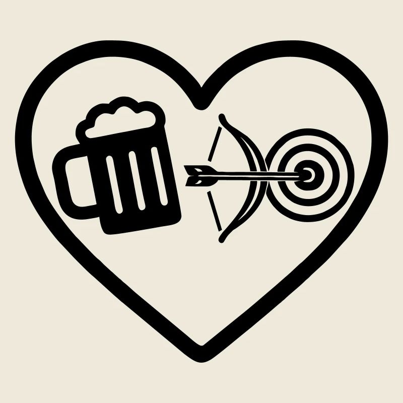 Heart Beer Bogenschießen Humor