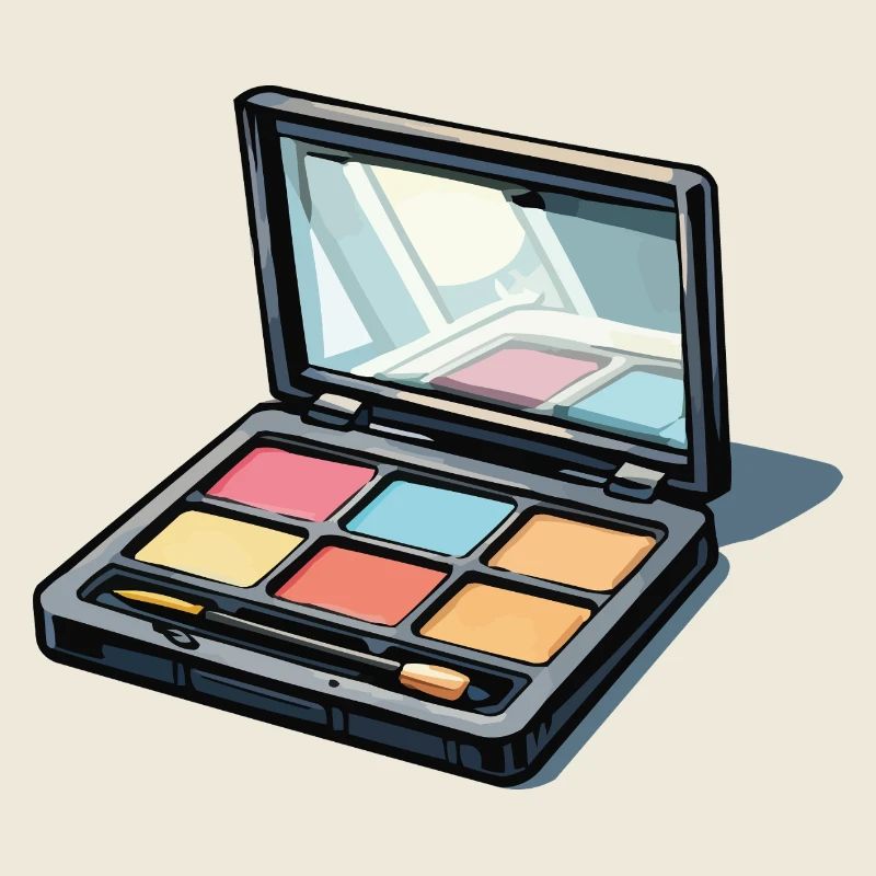 Farbenpalette Kunst: Makeup-Illustration