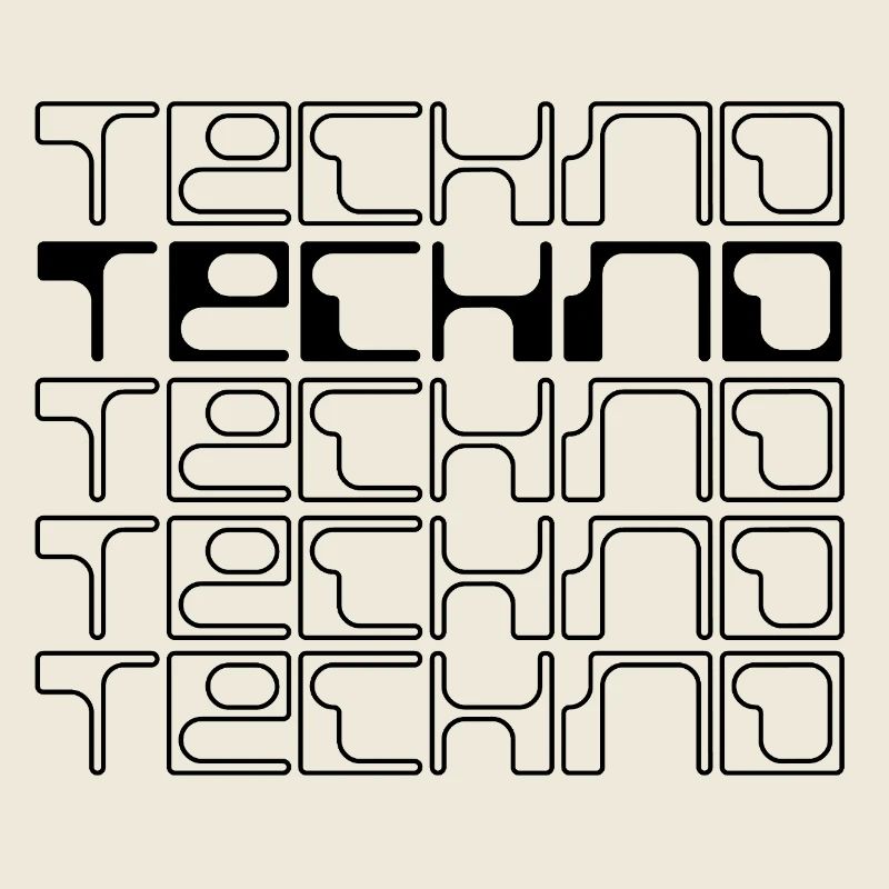 Techno-Musik geometrisches Logodesign