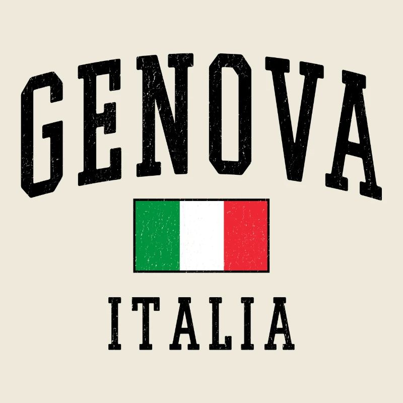 Conception de Gêne avec drapeau et lettres Italiennes
