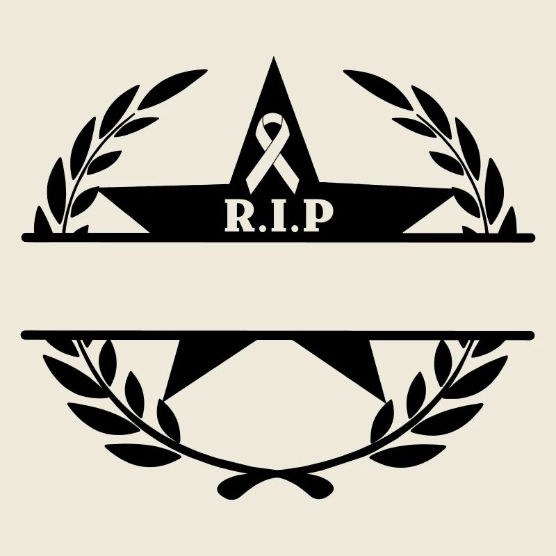 Couronne de laurier étoile et arc RIP