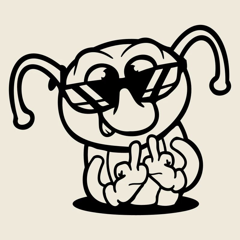 Caterpillar Middle Finger Insult Hole Sunglasses